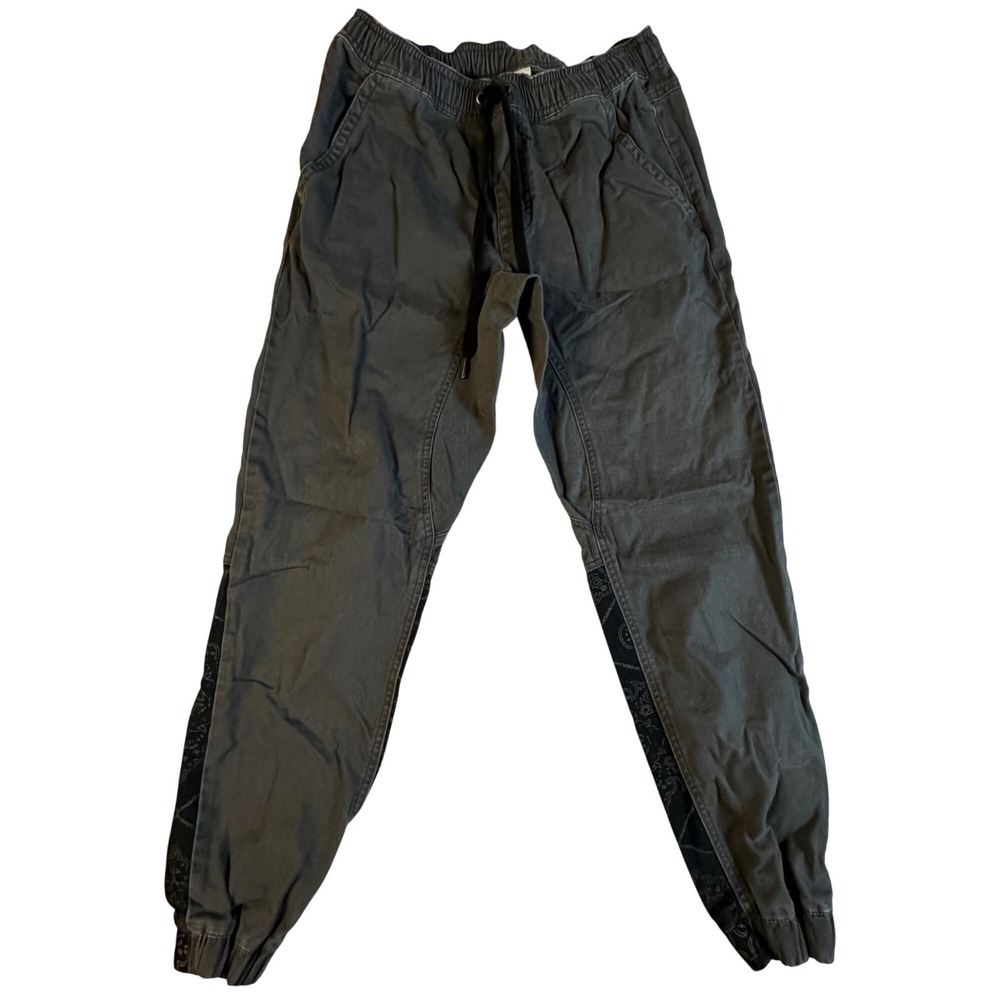 Y2K Mens Small Jogger Pants Elastic Waist Bandana‎ Print Grunge Punk Goth Skater